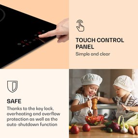 Klarstein Virtuosa 3 Slim, varná doska, 5000 W, 3 zóny, Dualzone, časovač, keramika