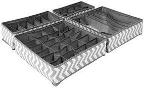 Sada štyroch organizérov SKUFF sivá / biela (4 ks)