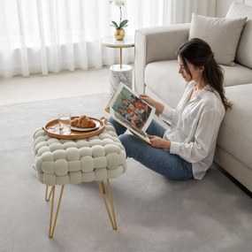 Taburet Dotty krémový