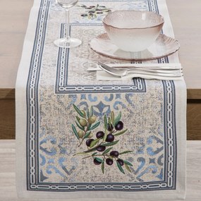 EUROFIRANY GOBELÍNOVÝ BEHÚŇ NA STÔL OLIVE 40X100 CM VZOROVANÝ