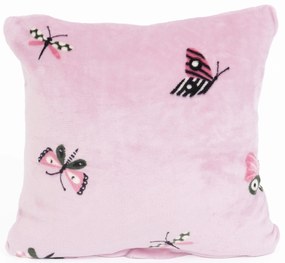 Obliečka na vankúšik mikroplyš Exclusive 40 × 40 cm - Motýliky ružové