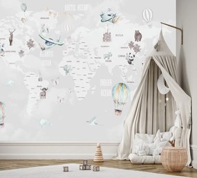 Gario Fototapeta Pastelová mapa a balóny Materiál: Vliesová, Rozmery: 150 x 105 cm