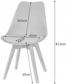 Jedálenský stôl KAMI biely 80 cm so štyrmi stoličkami MARK biele