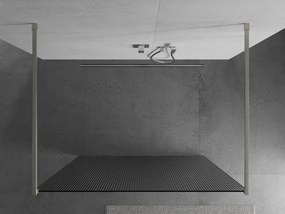 Mexen Kioto, sprchová zástena Walk-In 100 x 200 cm, 8mm sklo s rebrovým vzorom, brúsená oceľ profil, 800-100-002-97-09