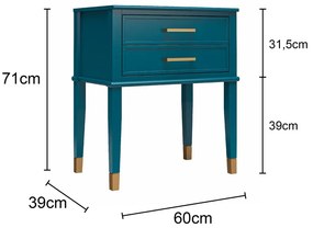Svetlosivý nočný stolík Westerleigh – CosmoLiving by Cosmopolitan