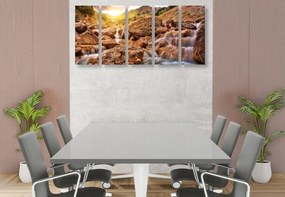 5-dielny obraz vysokohorské vodopády - 200x100