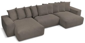 Sivo-hnedá menčestrová rohová pohovka Voltaire – Bobochic Paris