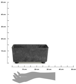 PLASTOVÝ KVETINÁČ SALVIA 28,5X17 CM IMITÁCIA BETÓNU ČIERNA