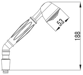 Aqualine Aqualine, VICTORIA ručná sprcha, 188mm, mosadz/chróm, VC101