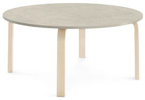 Stôl ELTON, Ø 1200x530 mm, linoleum - šedá, breza