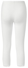 Trojštvrťové legínsy s čipkovým lemom, biele