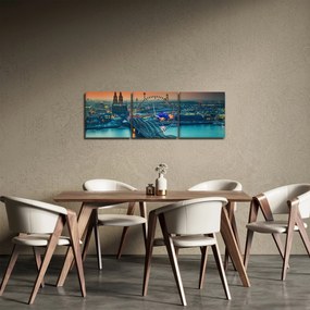 Obraz - Kolín nad Rýnom (s hodinami) (90x30 cm)