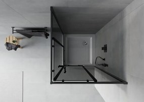 Mexen Rio štvorcový sprchovací kút 70 x 70 cm, grafitový, čierny + vanička, biela - 860-070-070-70-40-4510