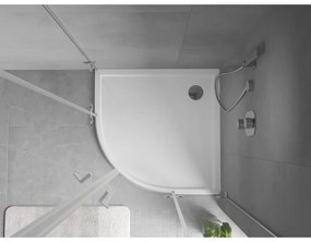 Mexen Flow, štvrťkruhová sprchová vanička slim 80 x 80 cm, biela lesklá, 46Q108080
