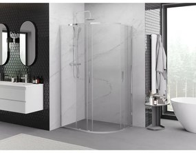 Mexen Exo, asymetrický sprchový kút s posuvnými dverami 120 x 90 cm, 6mm číre sklo, chrómový profil, 8132-120-090-01-00