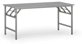 Konferenčný stôl FAST READY so striebornosivou podnožou, 1600 x 800 x 750 mm, sivá
