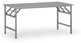 Konferenčný stôl FAST READY so striebornosivou podnožou, 1600 x 800 x 750 mm, sivá