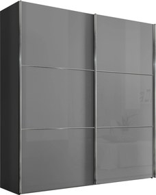XXXLutz ŠAT. SKRIŇA S POSUV. DVERAMI, svetlosivá, tmavosivá, 225/222/68 cm Moderano - Skrine - 000531006071