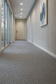 Vopi, AKCIA: 100x550 cm Koberec metráž Quick step béžový - neúčtujeme odrezky z role, šíře, béžová, granulát, chodba / predsieň