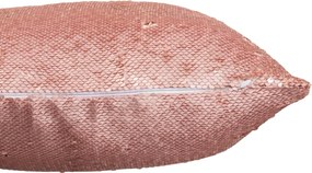 Obojstranný vankúš s flitrami ružovo-šampanský – 45*45*15 cm