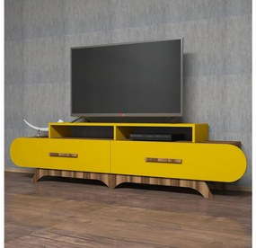 TV stolík/skrinka Florian (orech + žltá). Vlastná spoľahlivá doprava až k Vám domov. 1088859