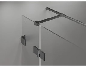 Mexen Lunar T, sklápací sprchový kút ľavý 120 x 80 cm, 8mm číre sklo, profil grafit brúsený, 834T-120-080-66-00-L