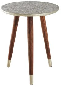 Dizajnový odkladací stolík Hadelinde 50 cm antik strieborný