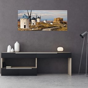 Obraz - Veterné mlyny Consuegra, Španielsko (120x50 cm)