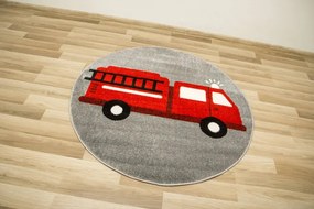 Koberec Lima G752A hasičské auto, červený / sivý kruh