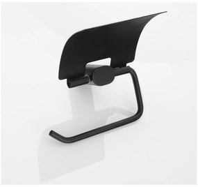 Matne čierny nástenný mosadzný držiak na toaletný papier Flori – Sapho