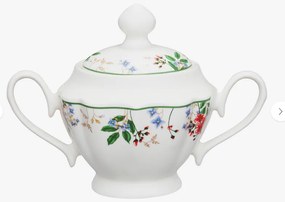 Cukornička Rosalia – elegantný porcelánový doplnok s kvetinovým vzorom