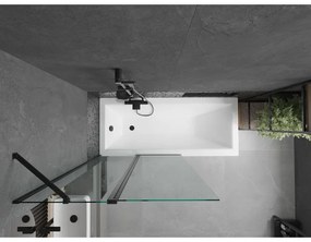 Mexen Flip, 1-krídlová vaňová zástena 100 x 150 cm, 6 mm číre sklo, čierny profil, 894-100-101-70-00