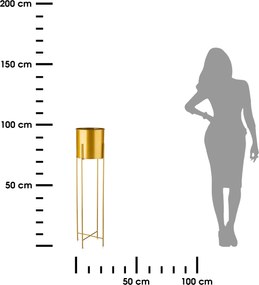 KOVOVÝ KVETINÁČ SO STOJANOM GOLDEN 95X21 CM ZLATÁ