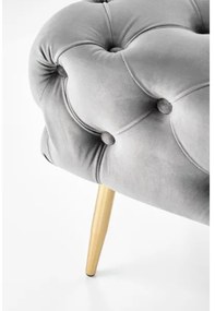 Prešívaná lavica ATHENA 40x100 cm šedá/zlatá