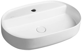 Isvea, INFINITY OVAL keramické umývadlo na dosku, 60x40 cm, matná biela, 10NF65060-2L