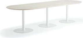 Stôl METRIC, ovál, 3000x1000x720 mm, biela/jaseň