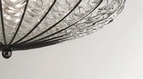 SIRU - Stropné svietidlo ACCADEMIA 3xE27/60W/230V číra/čierna benátske sklo