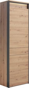 XXXLutz PREDSIEŇOVÁ SKRIŇA, čierna, dub artisan, 60/200/38 cm Voleo - Skrine do chodby - 000589000504