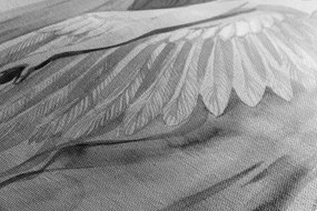 Obraz slobodný anjel v čiernobielom prevedení - 90x60