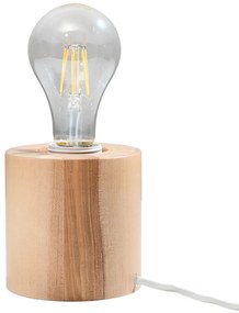 Stolná lampa Salgado, drevené telo svietidla