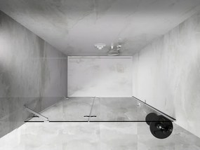 Mexen, Mexen Lunar ľavé otočné sprchové dvere 135 cm, transparentné, biele - 834-135-000-20-00-L