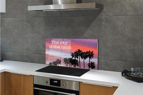 Sklenený obklad do kuchyne Palm západu slnka 140x70 cm