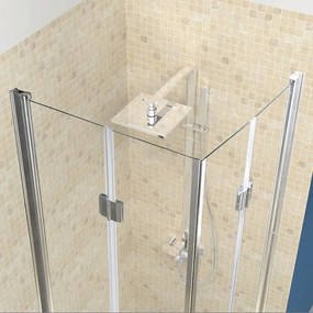 BPS-koupelny Štvorcový sprchový kút HYD-SK1290C 100x100 chróm/transparent + vanička HYD-SSV-ST06A biela