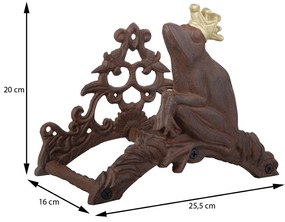 Liatinový nástenný držiak na záhradnú hadicu Frog, 25,5x20 cm, hnedá