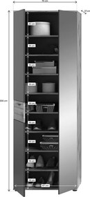 Predsieňová šatníkova skriňa Mason, dub/šedá