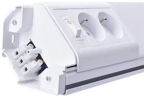 Solight LED kuchynské svietidlo, 2x zásuvka, vypínač, 10W, 4100K, 51cm