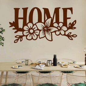 Veselá Stena Samolepka Nápis Home Farba: hnědá, Veľkosť: 80 x 42 cm