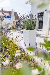 Kvetináč BLOCK, sklolaminát, výška 60 cm, biely mat