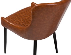 Sada 2 jedálenských stoličiek z umelej kože hnedá SOLANO Beliani