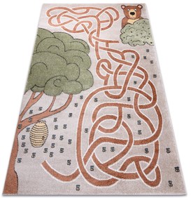 Koberec FUN Honey pre deti, medveď, včely béžový